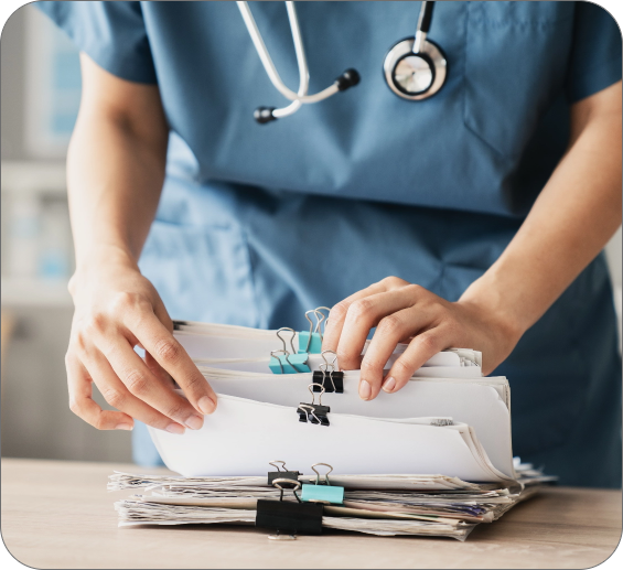 doctor flipping through files