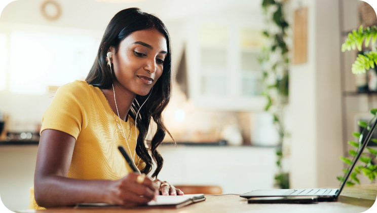 woman working on laptop